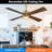 Camran 52'' Brushed Brass Dimmable Ceiling Fan with LED Lights and Remote Control 6 Speeds Reversible DC Motor Timer Memory