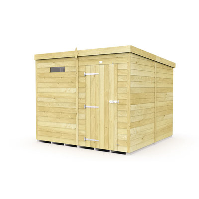 7ft x 8ft Pent Security Shed - Single Door