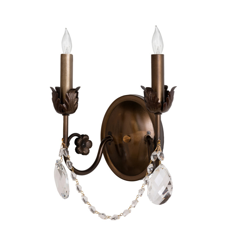 Antonia 2 - Light Candle Wall Light, Antique Copper
