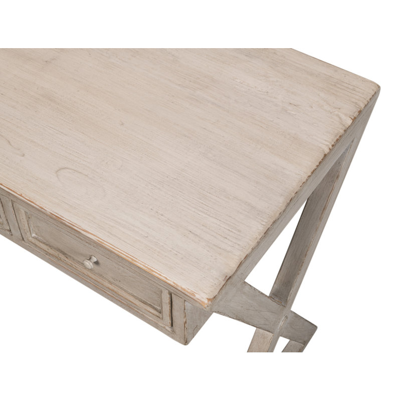 Kitchen Solid Wood Writing Desk, Stone Gray