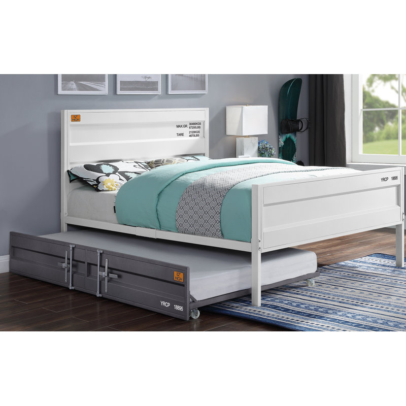 Lit plateforme Angus, Double, Bleu