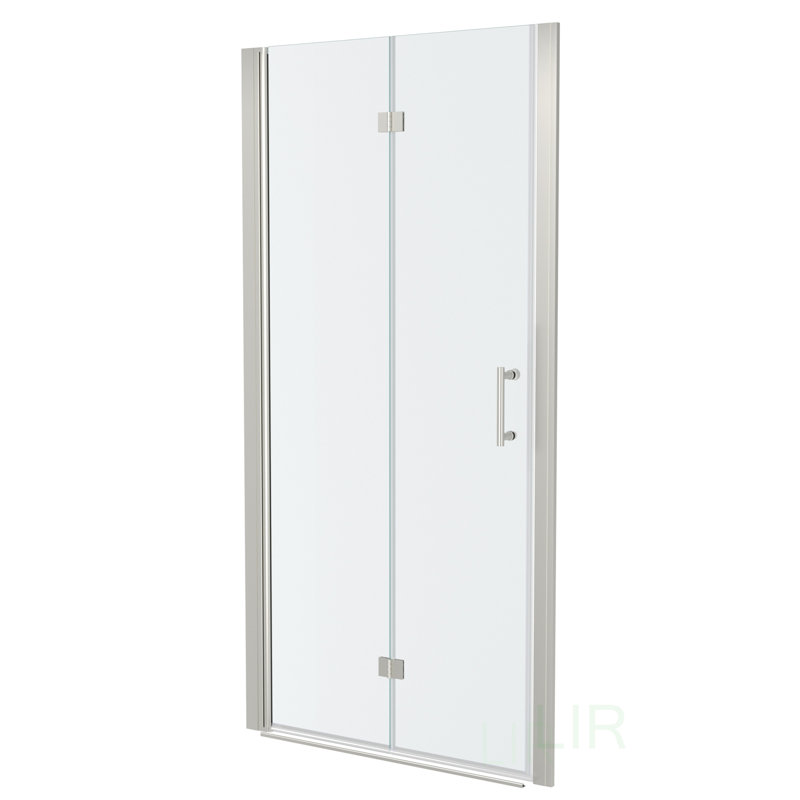 32W X 72H Foldable Frameless Shower Door With Tempered Glass, Space-Saving And Adjustable For Modern Bathrooms, Shower Door