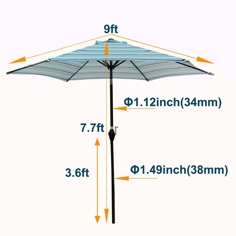 Parasol 9 pi, Bleu