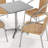 Haverhill 27.5'' Square Aluminum Indoor-Outdoor Table Set with 4 Rattan Chairs-86324063-86324061