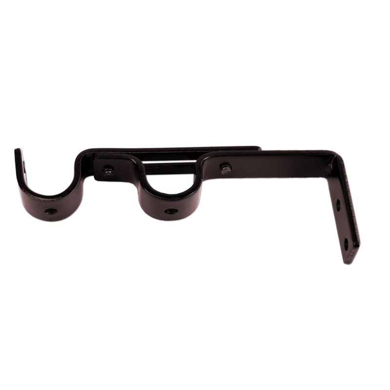 Support à rideaux double Allendale, H 5,5 po, Laiton antique / plaqué