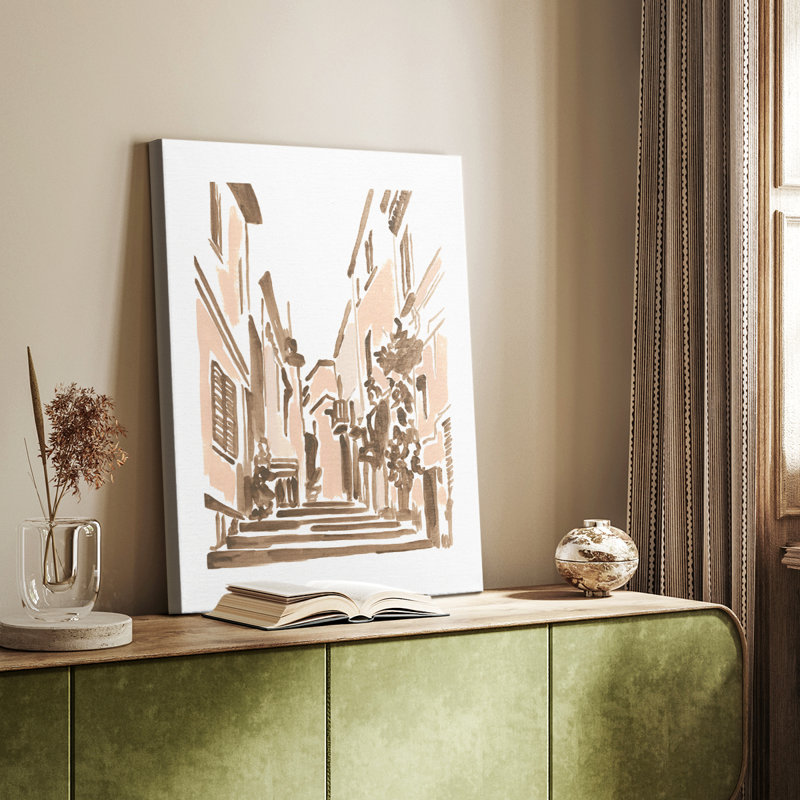 Blush Architecture Study I -Custom Wrapped Gallery Cavas, 18" H x 12" W