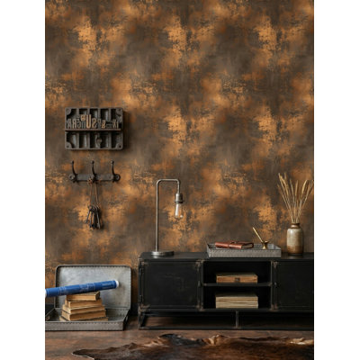 Metallic Grunge Wallpaper Distressed Texture Industrial Patina Wall Mural