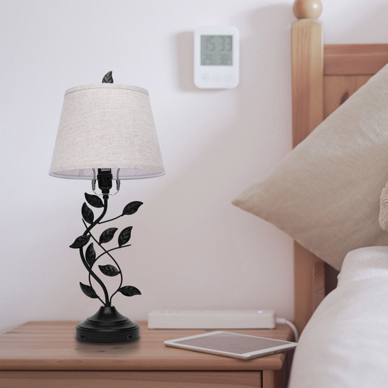 Lampe de table USB Lampe de chevet Lampe de table rétro pour chambre et salon
