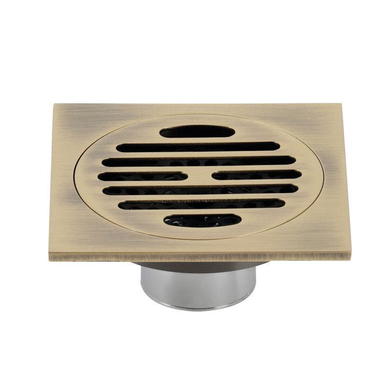 Drain de douche Watercours Symmetric Grid, Laiton antique