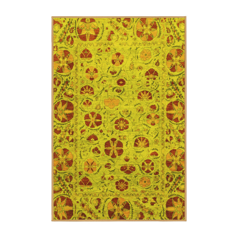 Tapis jaunes abstraits 3804, Rectangle 3 pi x 5 pi
