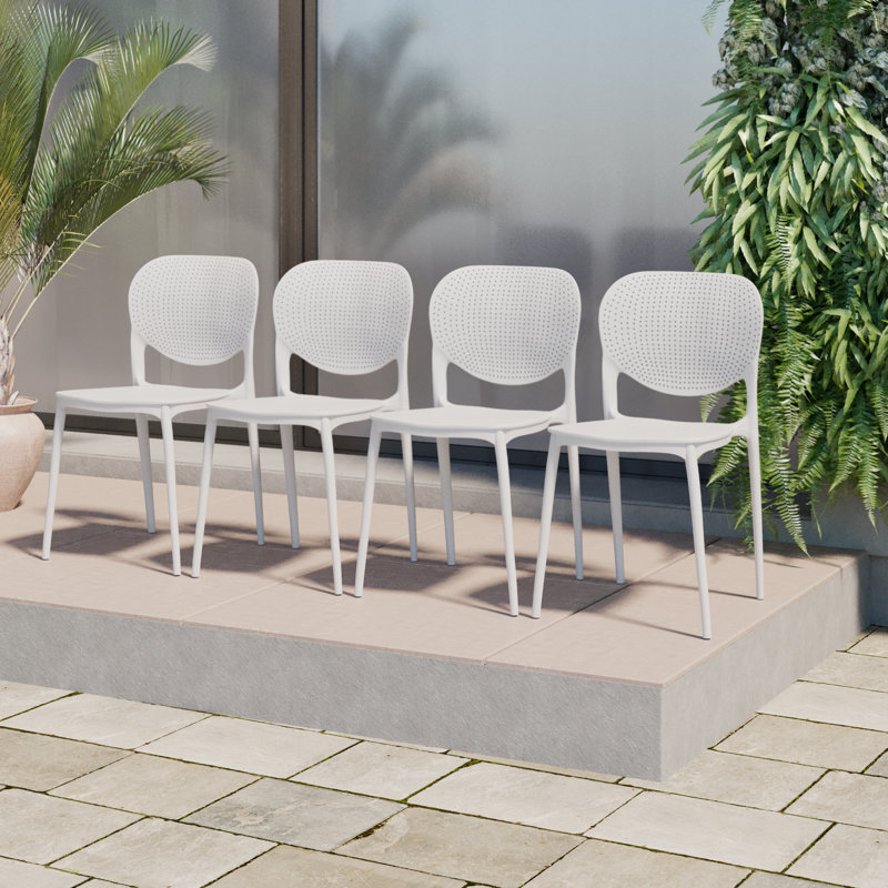 Amazonia Milky Extendable Outdoor Patio Aluminum And Resin Dining Set, 10
