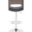 Tabouret de bar pivotant de style américain, hauteur réglable, revêtement noir et dossier en chêne vieilli à motif losanges, pour une utilisation au comptoir.