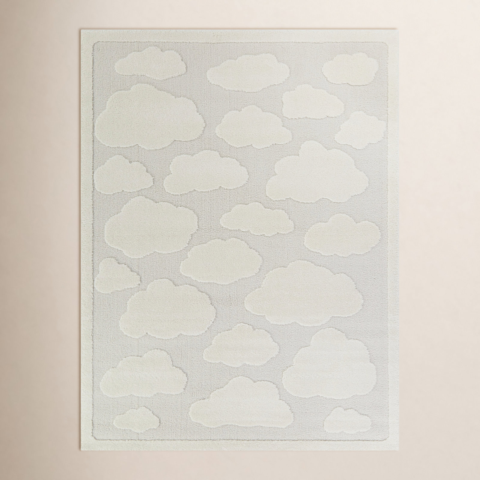 Achilles Cream Gray Abstract Rug, Rectangle 5'3" x 7'