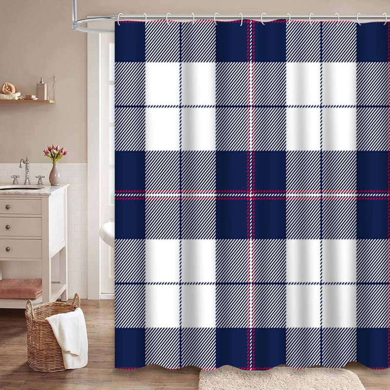Rideau de douche Tartan, L 72 po x l 78 po