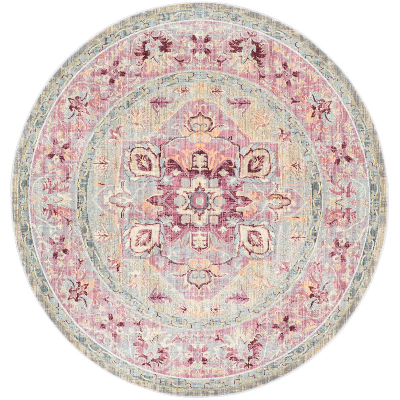 Emberlin Performance Oriental Rug, Round 6'7"