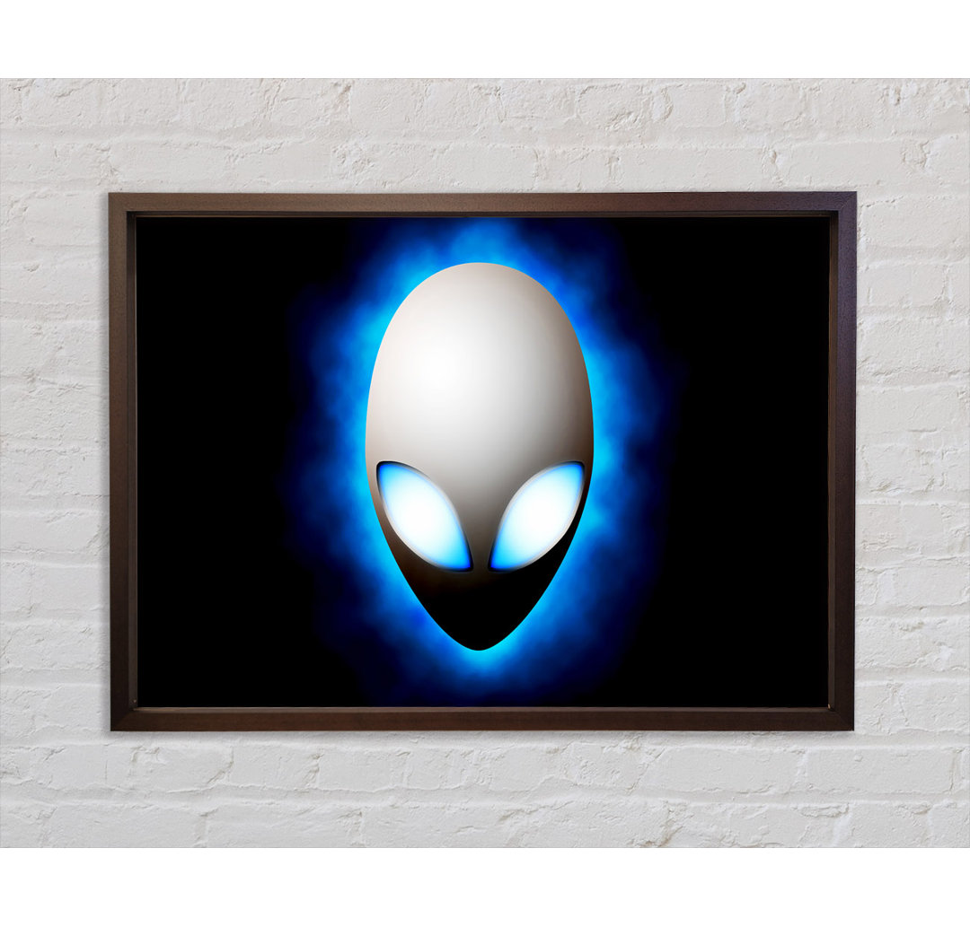 Alien Face Blue - Einzelner Bilderrahmen Kunstdrucke auf Leinwand