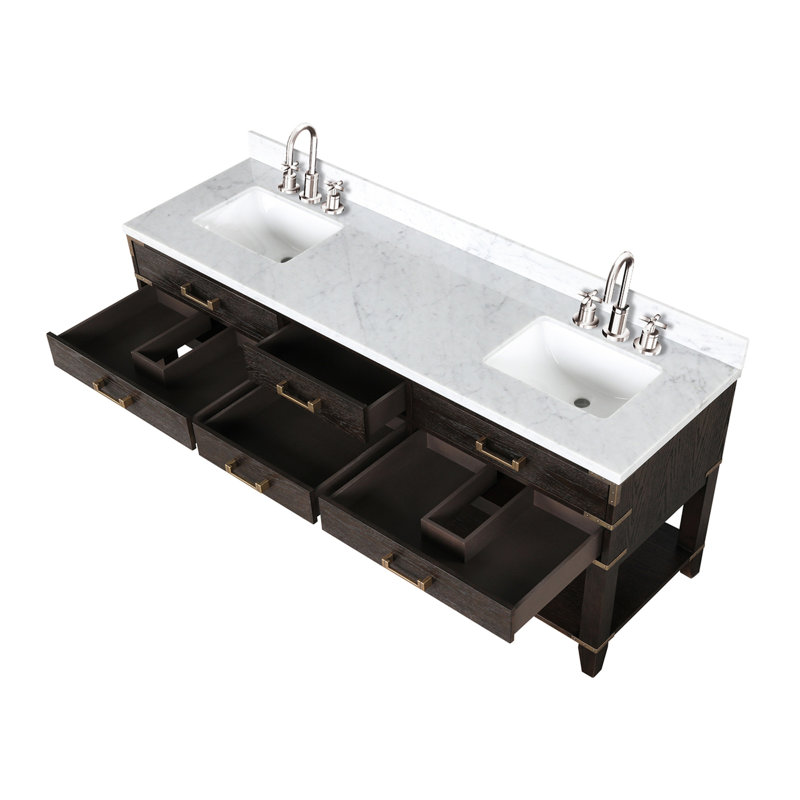 Double Bath Vanity with Carrara Marble Top