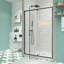 Adjustable Glass Shower Door Aluminium Alloy Matte Black Modern Bathroom