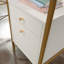 Bureau en L avec plateau en verre, finition blanche