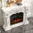 White Solid Wood Electric Fireplace