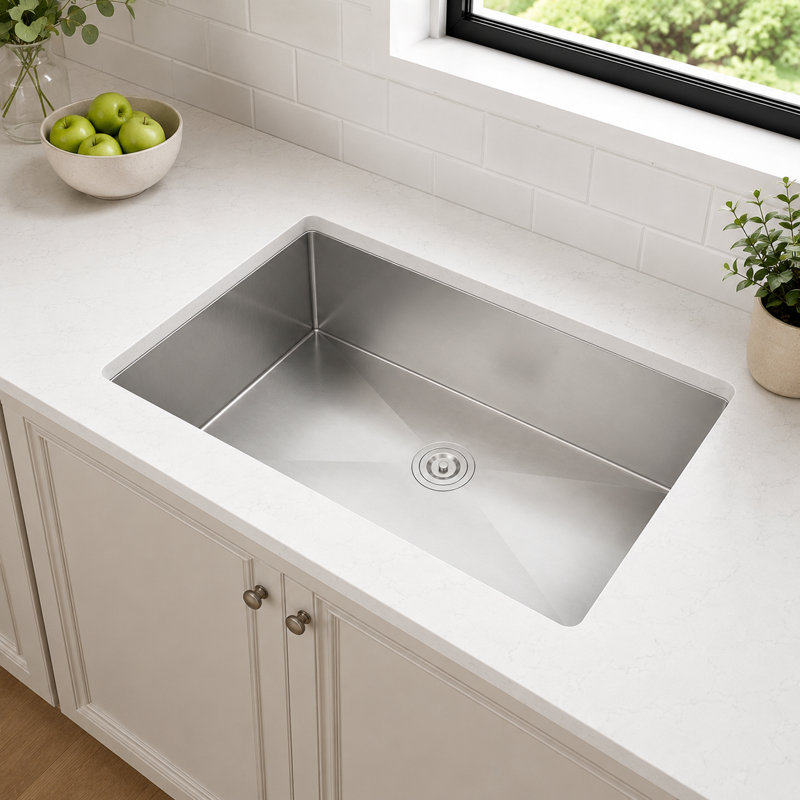Évier de cuisine encastré, cuve simple en acier inoxydable, préparation multifonctionnelle
