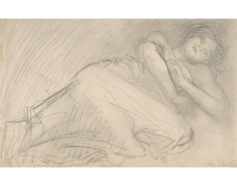 "L'abandonné" par Auguste Rodin - Toile tendue avec châssis, H 48 po x l 33 po