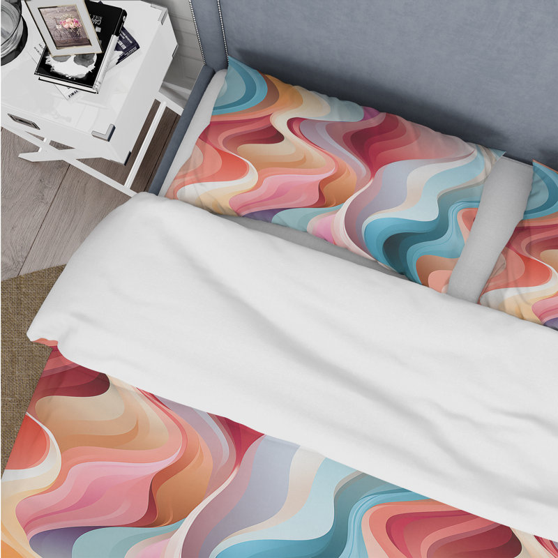 Modern Whispers - Striped Duvet Cover Set, Twin Duvet Cover + 1 Standard Sham