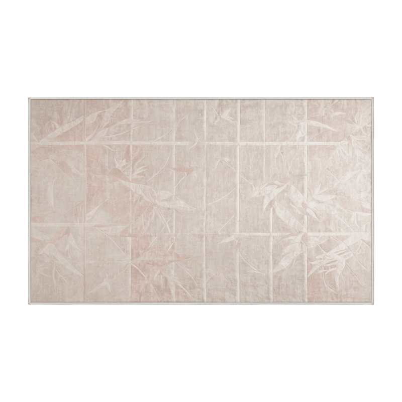 Tapis beige lavable à la machine, Rectangle 4 pi x 6 pi