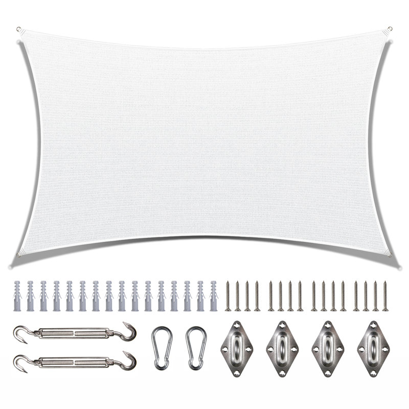 Toile d'ombrage rectangulaire avec ensemble de quincaillerie Colourtree - Installation facile et résistante aux rayons UV