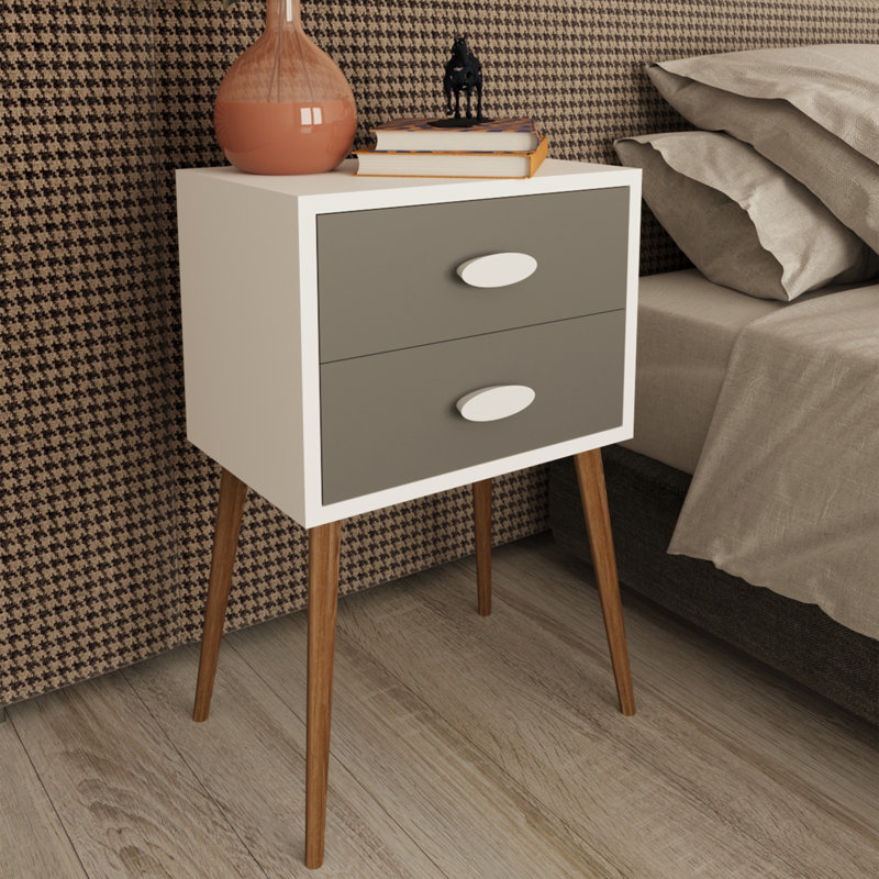 Maybrook 45cm W Manufactured Wood Bedside Table, Anthracite