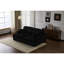 Lit double en velours côtelé noir, chaise modulaire modulaire, sans assemblage, idéale pour les petits espaces, 2 sièges, chaise longue spacieuse, canapé-lit, noir, salon, siège-1759817677