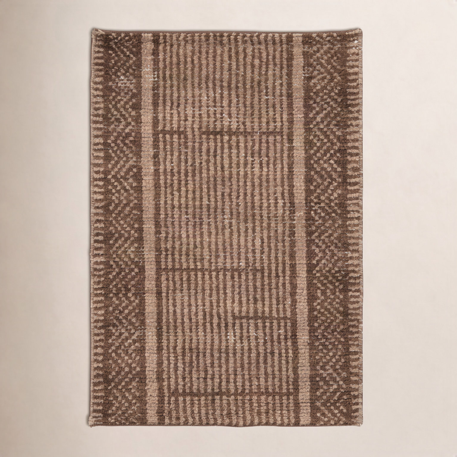 Vanna Hand-Knotted Striped Wool Rug, Brown, 6'x9'