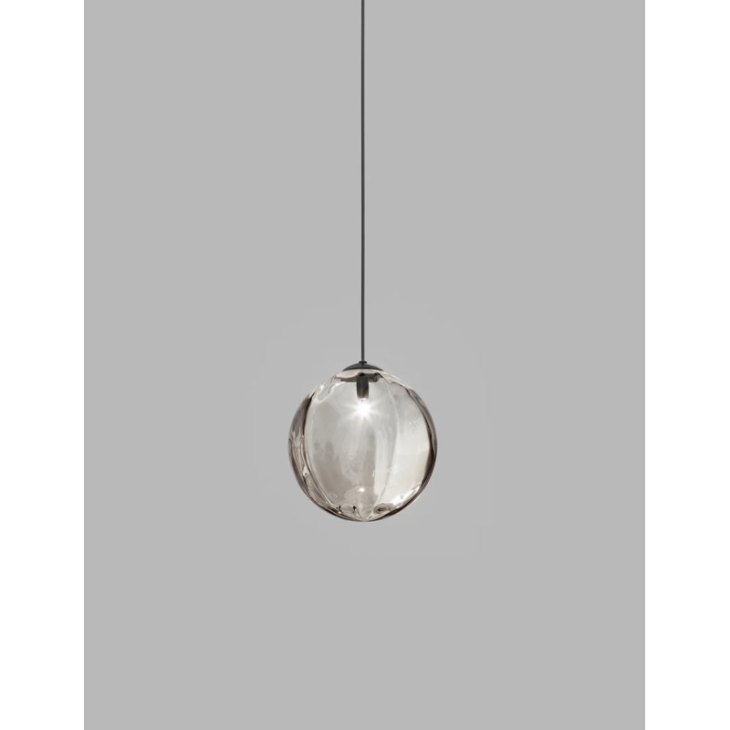 Puppet 1 - Light Pendant, 90" H x 11" W x 11" D, Smoky Transparent, Matte Black