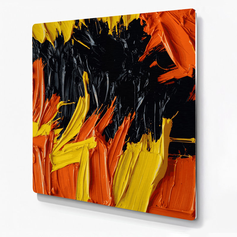 «Neo Expressionism 29», art mural en métal noir, H 192 po x l 192 po x P 0,05 po