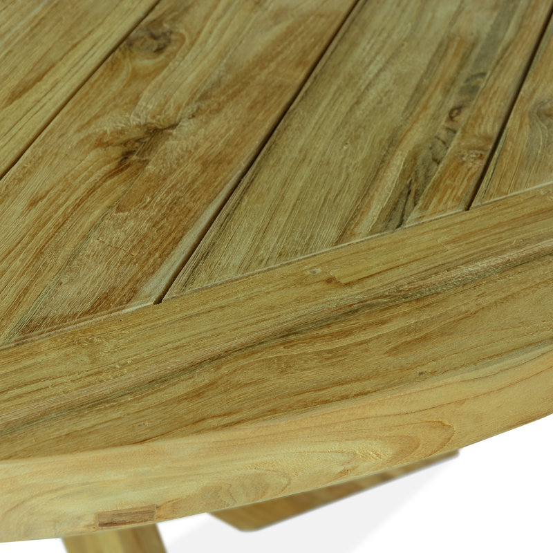 Morones Round Outdoor Dining Table in Solid Reclaimed Teak, 51"