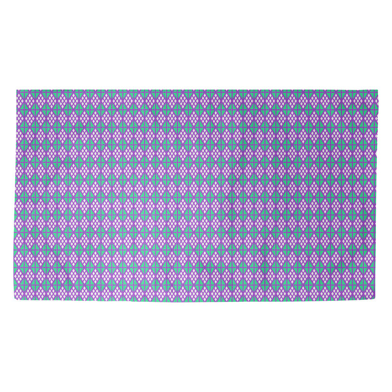 Paillasson d’intérieur losanges doublés dobby Avicia, Rectangle 2 pi 1 1/2 po x 3 pi 6 po, Rose / vert