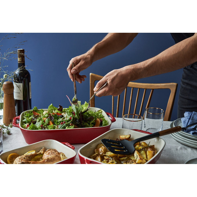 Staub Ceramics 3-piece Rectangular Baking Dish Set, Cherry
