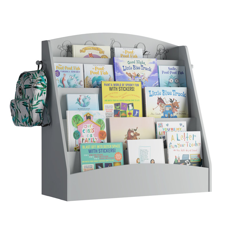 75cm H x 80cm W Bookcase, Grey