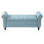 Banc de rangement en tissu avec accoudoirs roulés, siège d'une largeur de 38 po, pieds noirs, conception en tissu à boutons, mobilier d'entrée de salon, de chambre à coucher