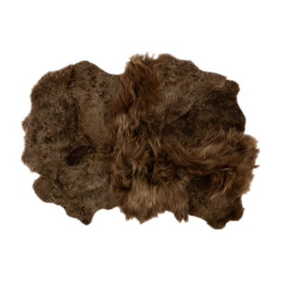  Tapis à motif de peau de mouton multicouche Islandais 4 pi x 6 pi caramel