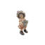 27 po Grande figurine de jardin de style campagnard avec pot de fleurs