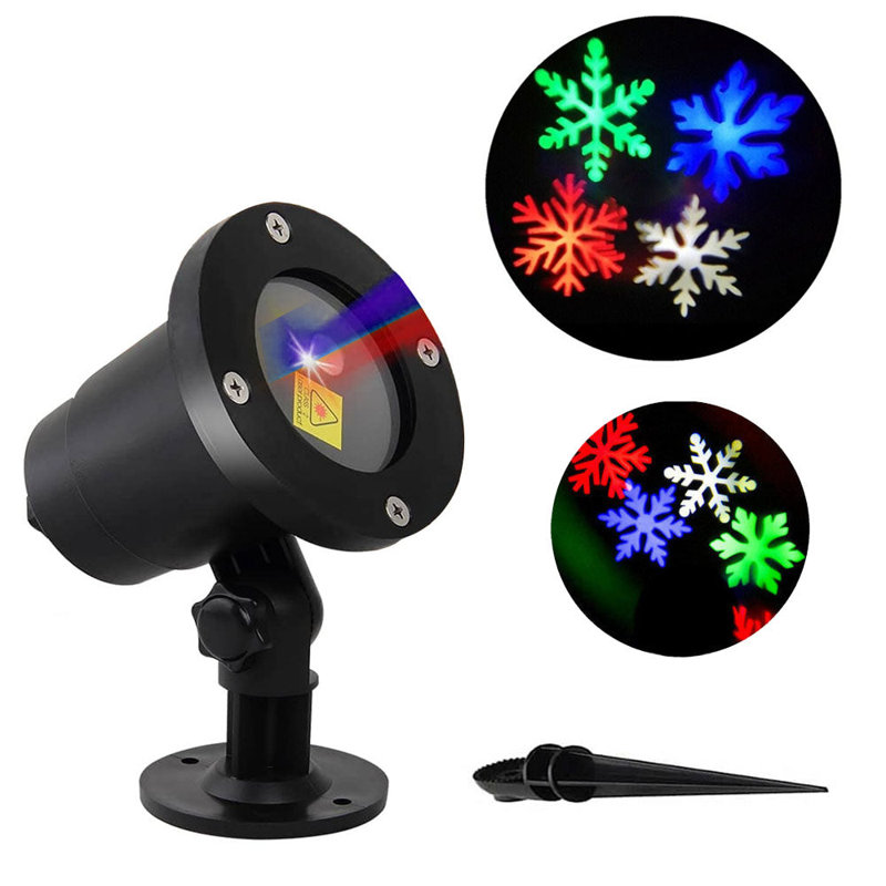 Projecteur de flocons de neige en mouvement et lumières stroboscopiques