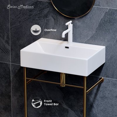 Kingston Brass Concord 20" X 18" Recessed Drop-in Bathroom Sink - White Vitreous China