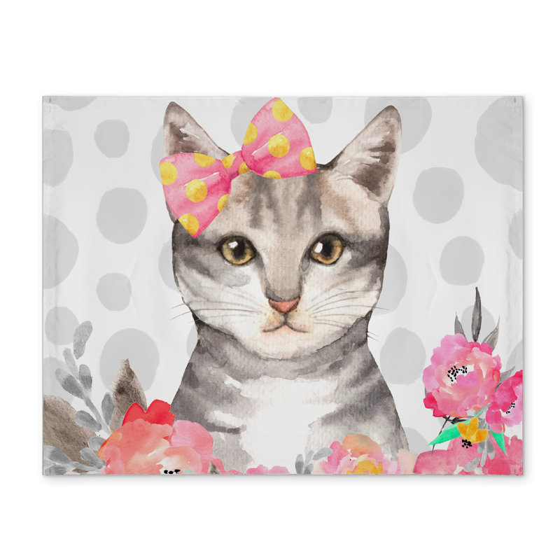 Charming Cat Polyester Placemat | Bedroom Animal Decor