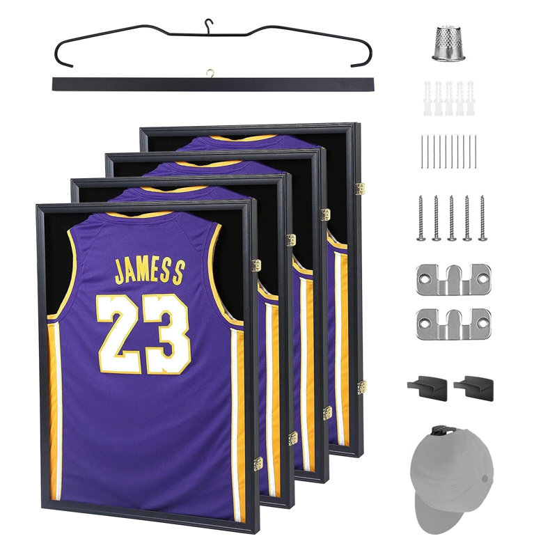 Jersey Frame Display Case, Large Shadow Box, Sports Jersey Display Case 98% UV Protection (Set of 4)