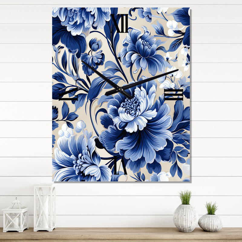 Jasminne - Horloge murale florale, Moyen