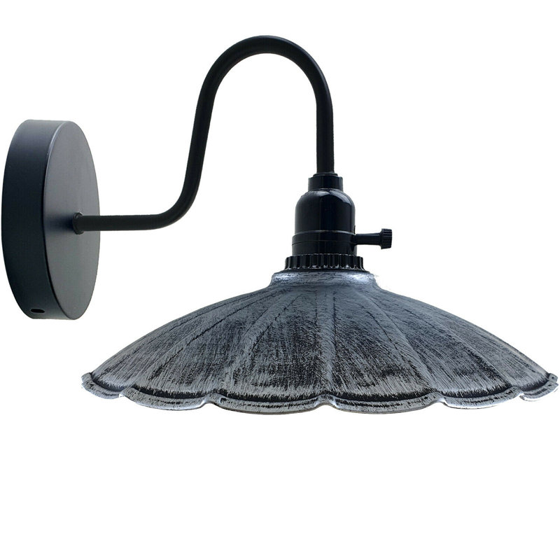 Langston Armed Sconce, Brushed Silver