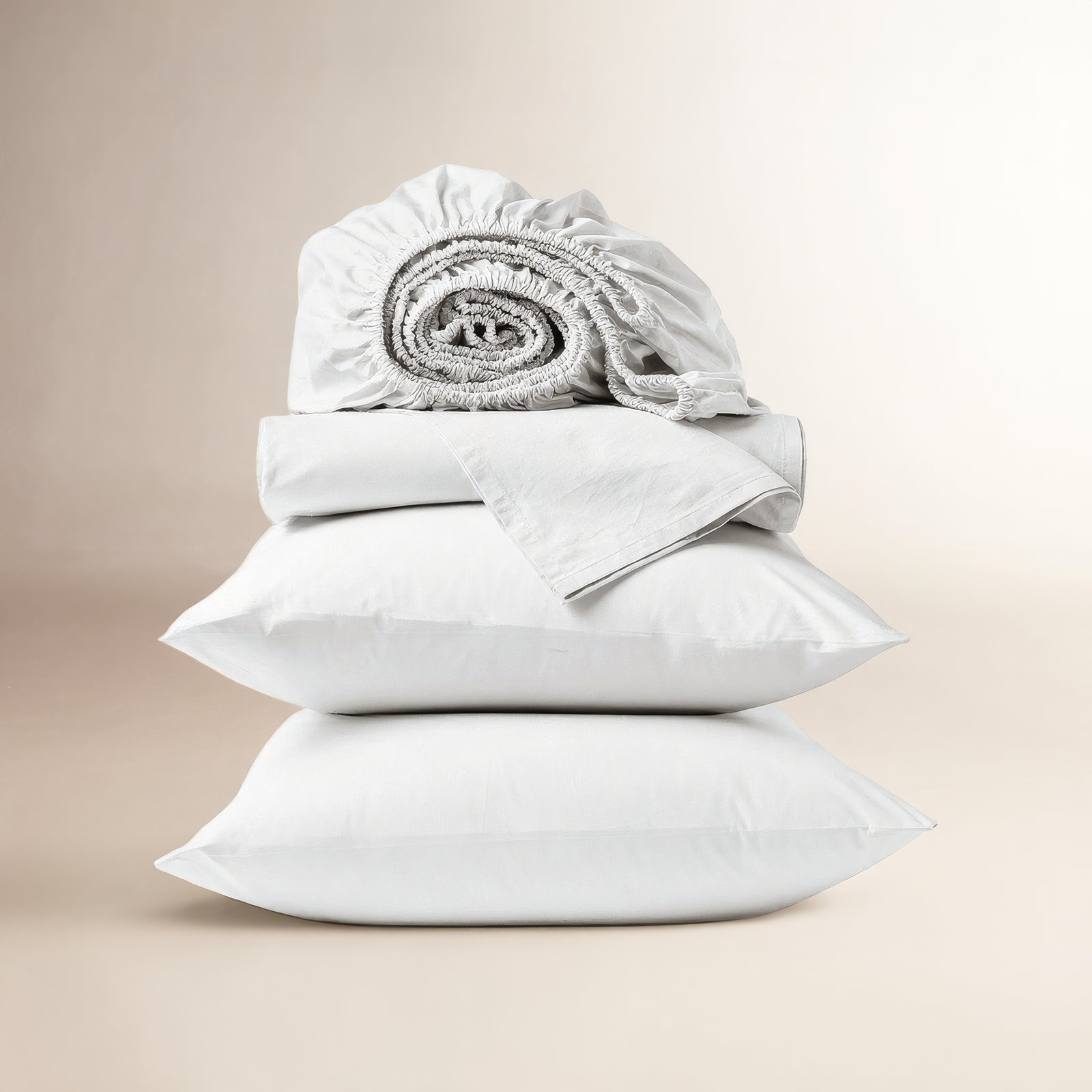 Refined Organic Percale Sheet Set, Alpine White, Full Sheet Set with 2 Pillowcases