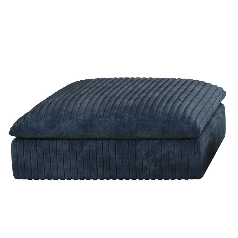 Nuage avec tissu velours côtelé bleu, siège profond, conception à deux couches, coussin amovible, aucun assemblage pour la chambre à coucher. Siège rembourré en plumes, confort luxueux, agencement modulaire flexible, doux