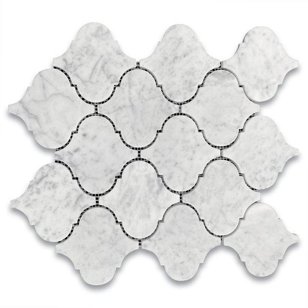 12" x 11" Marble Arabesque Mosaic Wall & Floor Tile